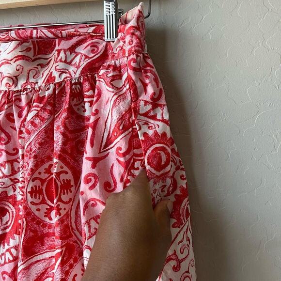 Mara Hoffman Skirt Wrap Paisley Print Red Katrine Midi‎ Skirt Plus Size 3X - Picture 7 of 8